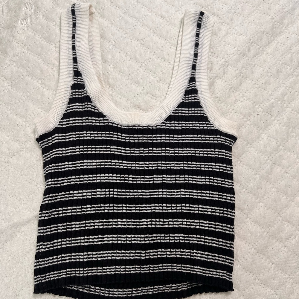 Striped navy and White Women's Tank Top